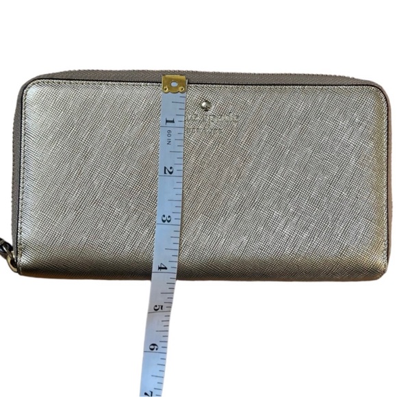 Kate Spade Talk Is Chic Gold Leather Wristlet Wallet with Zipper - Picture 4 of 9